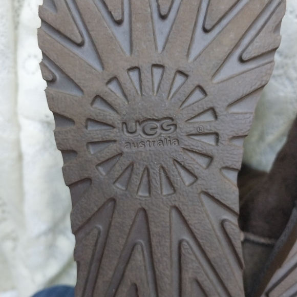 Authentic Ugg Australia Boots Brown Tall Foldover Genuine Leather Excellent 7 - Picture 11 of 11